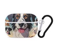 The Dog Breed - Custodia protettiva per AirPods Pro 2, antiurto, rigida, per donne e uomini, compatibile con custodia Airpod Pro di 2a/1a generazione, con portachiavi, bianco