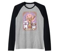 The Dog Groomer Retro Tattoo-Inspired Tarocco Card Dog Lover Maglia con Maniche Raglan