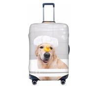 The Dog Is Sitting In A Bubble Bath - Copertura elastica per valigie da viaggio, 45-81 cm, Nero , L