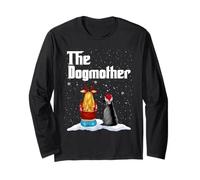 The Dogmother Afghan Hound Dog Mom Christmas Puppy Xmas Maglia a Manica