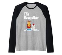 The Dogmother Bichon Frise Dog Mom Christmas Puppy Xmas Maglia con Maniche Raglan