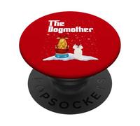 The Dogmother Bichon Frise Dog Mom Christmas Puppy Xmas PopSockets PopGrip Adesivo