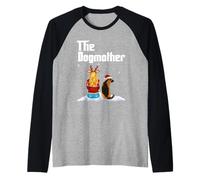 The Dogmother German Shepherd Dog Mom Christmas Puppy Xmas Maglia con Maniche Raglan