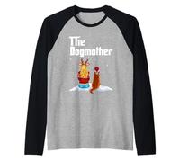 The Dogmother Golden Retriever Dog Mom Christmas Puppy Xmas Maglia con Maniche Raglan