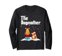 The Dogmother Pomeranian Dog Mom Christmas Puppy Xmas Maglia a Manica