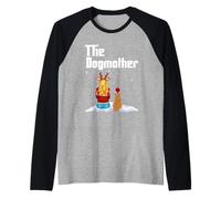 The Dogmother Poodle Dog Mom Christmas Puppy Xmas Maglia con Maniche Raglan