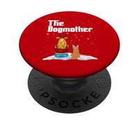 The Dogmother Poodle Dog Mom Christmas Puppy Xmas PopSockets PopGrip Adesivo