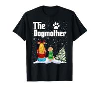 The Dogmother Poodle Dog Mom Christmas Xmas Maglietta