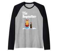 The Dogmother Whippet Dog Mom Christmas Puppy Xmas Maglia con Maniche Raglan