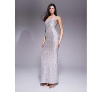 The Dolls House - Circa Antonia - Vestito lungo argento con paillettes e coppe XS