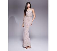 The Dolls House - Circa Francesca - Vestito lungo avorio con coppe in pizzo e cintura-Bianco M