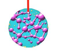 The dopamine link Print Round Glass Pendant - Elegante ornamento da appendere all'albero di Natale per vacanze, casa, ufficio, Natale