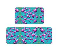 The Dopamine Link - Set di 2 tappetini da cucina antiscivolo, adatti per cucina, lavanderia e ingresso