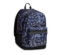 The Double Project Seven Pro Zaino XXL, Motivo Paisley Blu Navy, Design Classico con Tasca in Rete, Spallacci Imbottiti