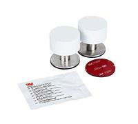 The Dove Factor Fermaporta autoadesivo bianco, in acciaio inox, con parte superiore ammortizzante del suono, adesivo 3M extra e panno per la preparazione della superficie (confezione da 2)