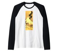 The Dragon of Smoke Impressionante Stampa Grafica Edo Giapponese Maglia con Maniche Raglan