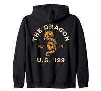 The Dragon US 129 TN NC USA Design Invecchiato Felpa con Cappuccio