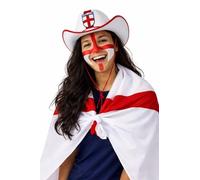 The Dragons Den Kit per travestimento per adulti con cappello da cowboy e bandiera patriottica da 1,5 x 0,9 m