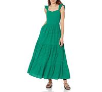 The Drop, abito lungo da donna Tulsi con volant sulle maniche, in tessuto ricamato, verde oltremare, XL