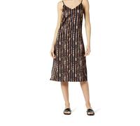 The Drop Abito Sottoveste da Donna ANA, in Seta, con Scollo a V, a Righe dipinte Nere, M