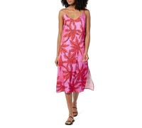 The Drop Abito Sottoveste da Donna ANA, in Seta, con Scollo a V, Stampa Floreale Rosa Tropicale, 5XL Plus, Taglia Forte