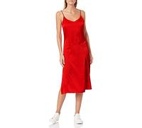The Drop Ana Abito sottoveste, con scollo a V, effetto seta Donna, Rosso, XXS