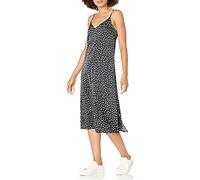 The Drop Ana Silky - Vestito con scollo a V da Donna, Bianco/Stampa a pois neri, M