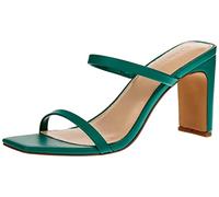 The Drop Avery - Sandali Con Tacco Alto A Due Cinturini da Donna, Verde ultramarino, 38.5 EU