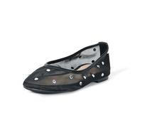 The Drop Ballerina con Fiocco Pepper, Nero Mesh/Strass, 36
