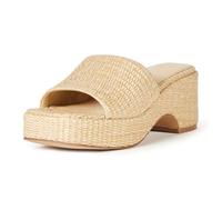 The Drop Bertina Ciabatte da donna con zeppa, rafia naturale, 38.5 EU