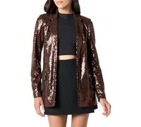 The Drop Blake Blazer Lungo da Donna, Paillettes Cioccolato, S
