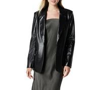 The Drop Blazer Lungo da Donna Anouk in Finta Pelle, Nero Coccodrillo, L