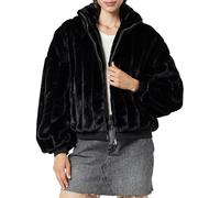 The Drop Bomber da Donna, Marcia, in Pelliccia Sintetica, Nero, XXL, Taglia Forte