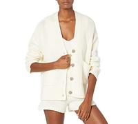 The Drop Brigitte, Cardigan a Costine con Bottoni Grandi e Tasche Frontali da Donna, Whisper Bianco, 4XL Plus