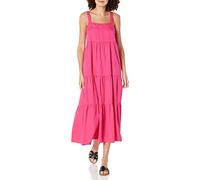 The Drop Britt, Maxi Abito Svasato A Balze da Donna, Rosa Shocking, L