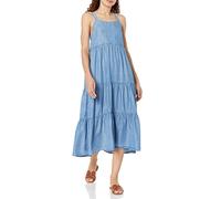 The Drop Britt, Maxi Abito Svasato A Balze da Donna, Tencel Chambray, S