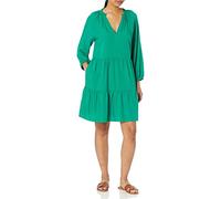 The Drop @Caralynmirand Ruffle-neck Tiered Mini Dress da Donna, Verde Ultramarino, M