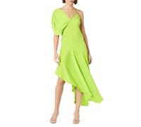 The Drop da Donna, Abito con Orlo Asimmetrico, Verde Lime, XXL Plus, Taglia Forte