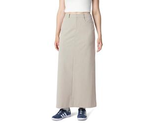 The Drop Denis Woven Long Column Skirt Gonna, Crema Erica, XS