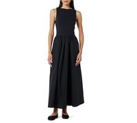 The Drop Dia Mixed Fabric Midi Tank Dress Vestiti, Nero, 5XL Plus