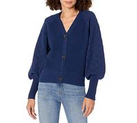 The Drop Divya Cardigan in Maglia a Pointelle con Maniche Lunghe da Donna, Blu Marino, M