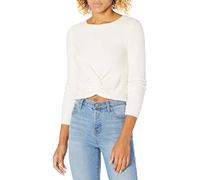 The Drop Eloise, Maglione Corto a Maniche Lunghe con Incrocio Frontale da Donna, Bianco Whisper, 3XL Plus