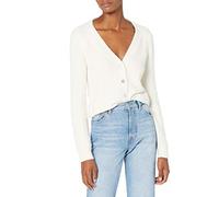 The Drop Francine, Cardigan Morbido con Scollo a V e Bottoni Frontali da Donna, Bianco Whisper, 3XL Plus