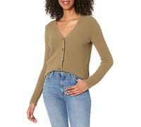 The Drop Francine, Cardigan Morbido con Scollo a V e Bottoni Frontali da Donna, Capperi Olive, XS