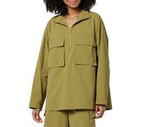 The Drop Giacca da Donna Anabel Relaxed in Nylon, Verde Oliva, 4XL Plus, Taglia Forte