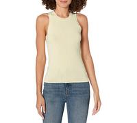 The Drop Gina Canotta Aderente Smanicata a Maglia con Collo Alto da Donna, Giallo Pallido, 3XL Plus