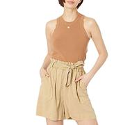 The Drop Gina Canotta Aderente Smanicata a Maglia con Collo Alto da Donna, Terra, 3XL Plus