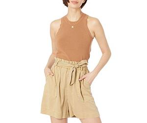 The Drop Gina Canotta Aderente Smanicata a Maglia con Collo Alto da Donna, Terra, 3XL Plus