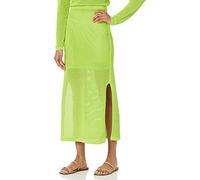 The Drop Gonna da Donna, Halle, Midi, all'Uncinetto, con Spacco Laterale, Lime, 3XL Plus, Taglia Forte