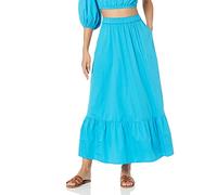The Drop, gonna longuette con balza da donna Anupa, in cotone, blu oceano, S